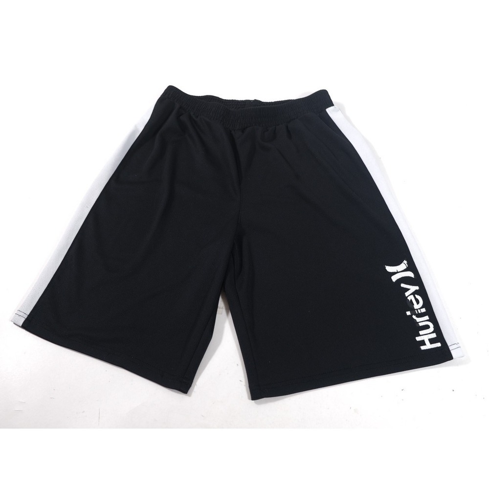 Hurley Shorts Kids XL Black Mesh Basketball Athletic Side Stripe Logo - Picture 1 of 8